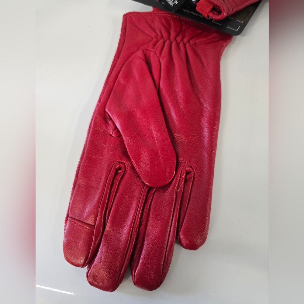 Harley Davidson Women's L leather gloves RED NWT - Picture 5 of 6